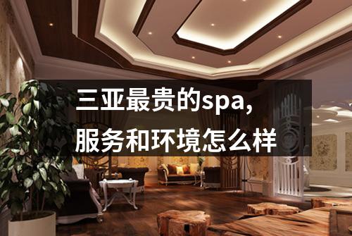 三亚最贵的spa,服务和环境怎么样