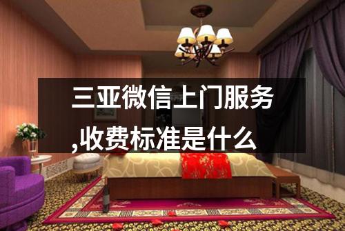 三亚微信上门服务,收费标准是什么
